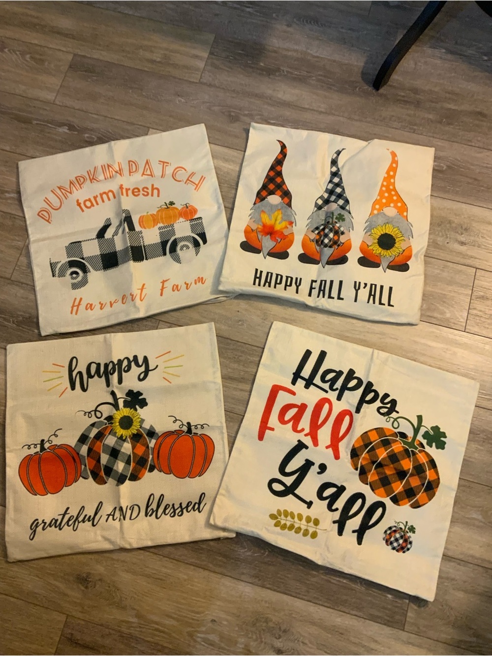 Fall Pumpkin Decorative Throw Pillow Covers - Set of 4